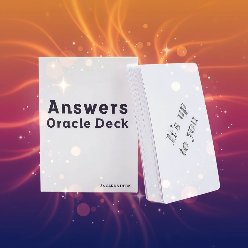 Answers Oracle Deck packaging with text on a white background