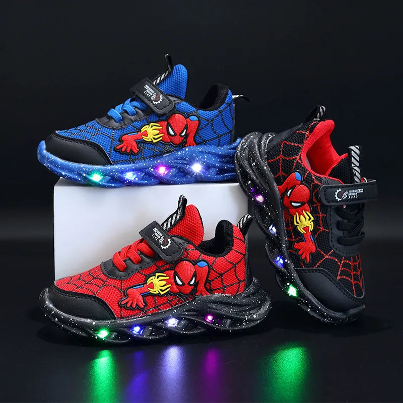 Breathable running shoes Spiderman with LED for children Multivariant-0
