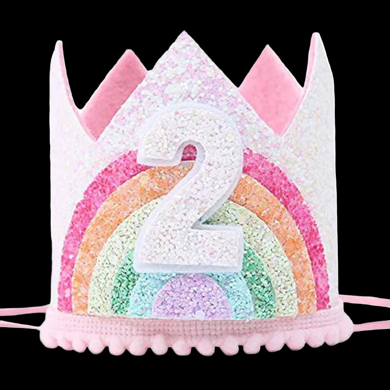 Colorful birthday crown with number '2' on a white background