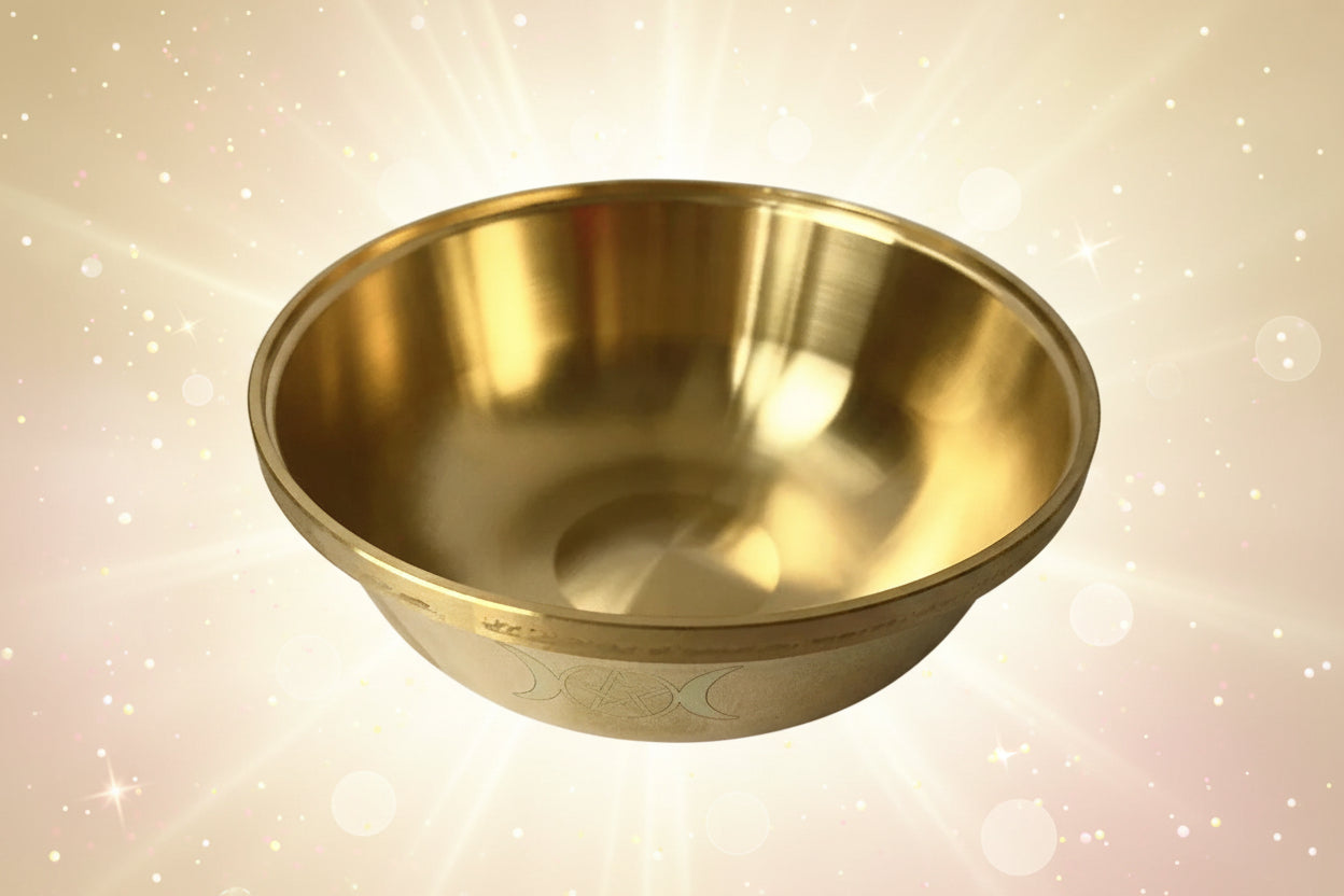 Gold bowl on a white background