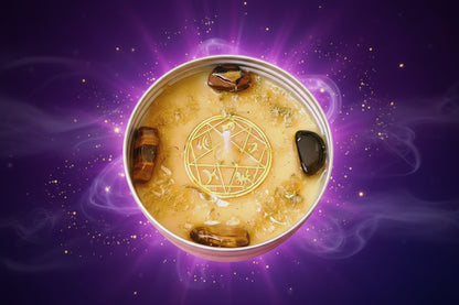 Magic Spell Candles for Manifesting Intentions with Herbs & Crystals - Lucky Girl Gifts