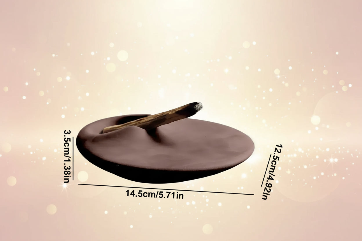 Brown leather thong with measurements on a white background