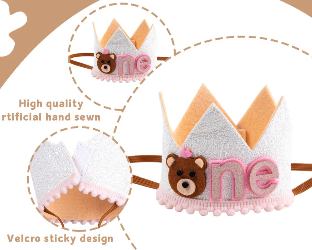 Baby Birthday Party Hat Princess Crown Headband Party Supplies