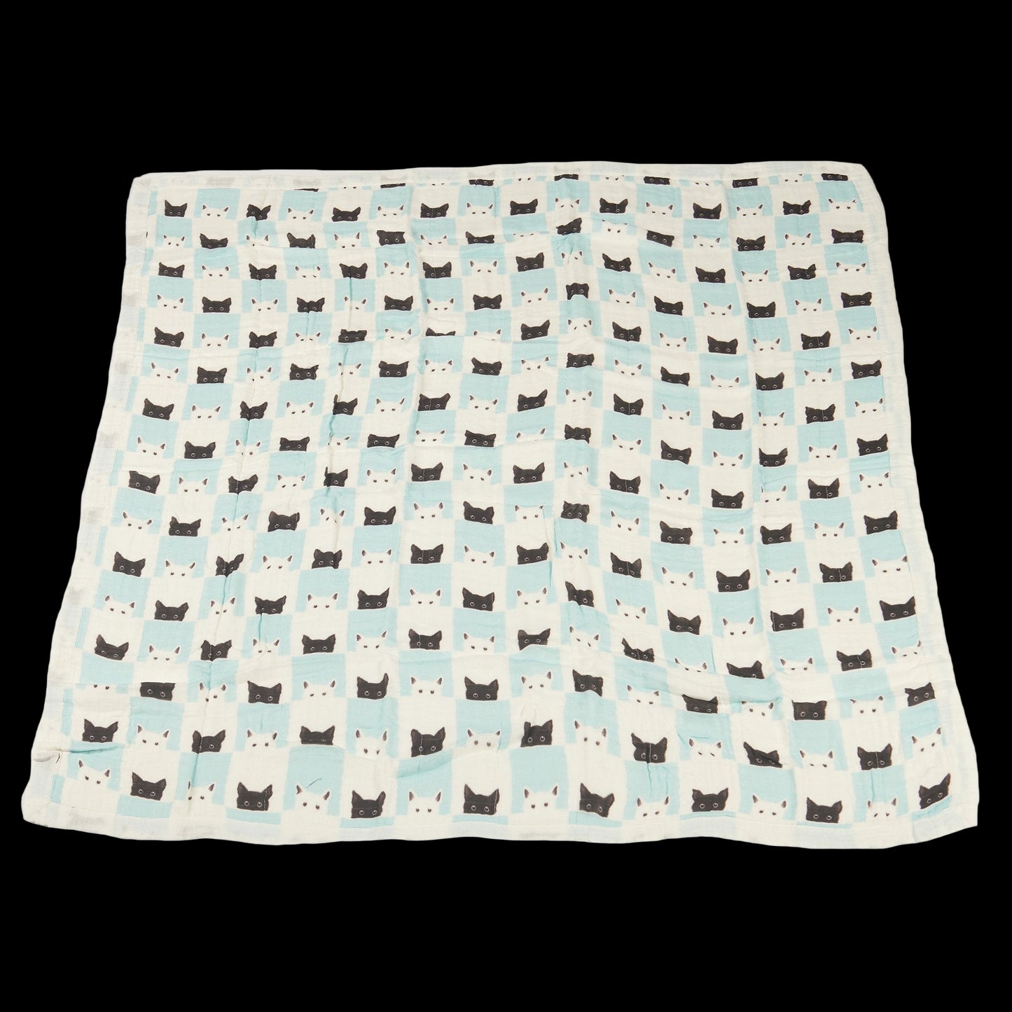 Peek-A-Boo Cats and White Bamboo Muslin Newcastle Blanket