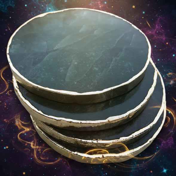 Sage Green Agate Coasters - Set of 4 Large Hand Rounded Personalised Momentos