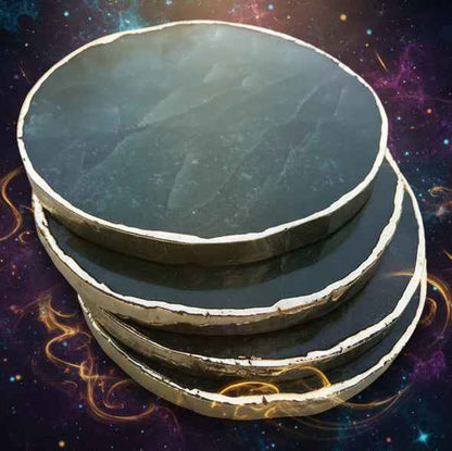 Sage Green Agate Coasters - Set of 4 Large Hand Rounded Personalised Momentos