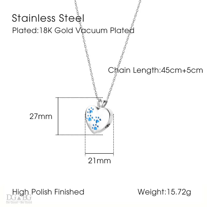 Stainless steel necklace with 18K gold vacuum plating, showing measurements and details on a white background.