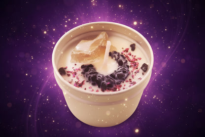 Magic Spell Candles for Manifesting Intentions with Herbs & Crystals - Lucky Girl Gifts