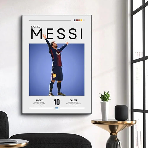 Famous Football Celebrity Posters and Prints Canvas Modern Wall Art Picture Messi, Ronaldo, Pele, Maradona and more