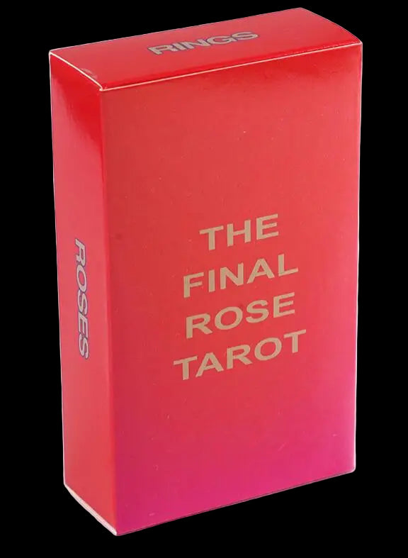 Red box with 'The Final Rose Tarot' text on a white background