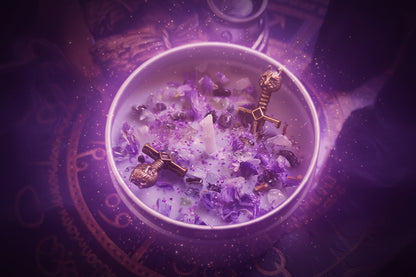 Magic Spell Candles for Manifesting Intentions with Herbs & Crystals - Lucky Girl Gifts