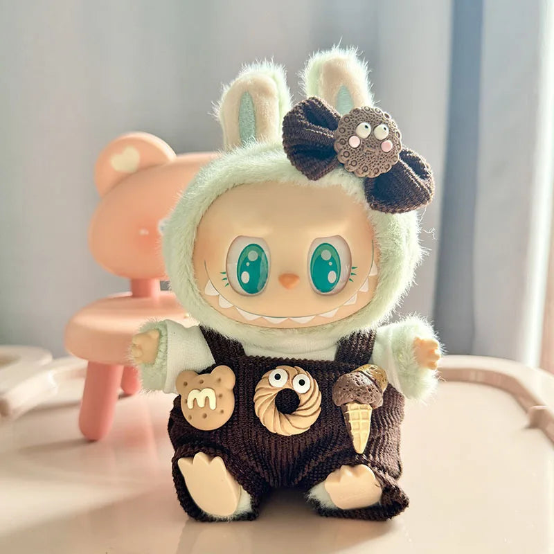 15cm or 17cm Labubu Doll Clothes Sweet Tube Strap Pants Macaron 2nd Generation