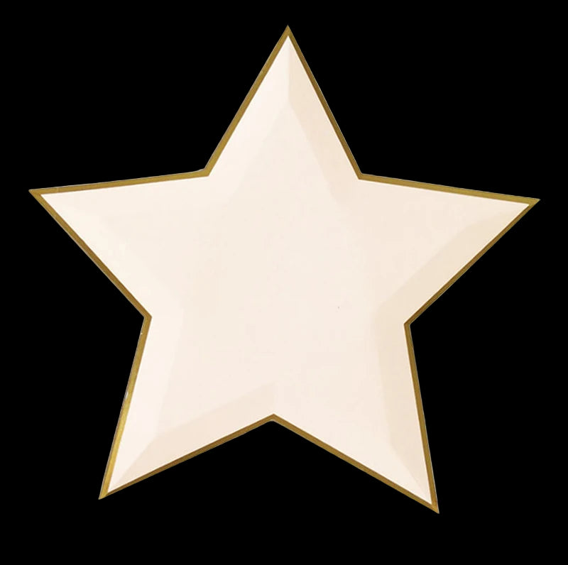Star-shaped object with a gold outline on a white background