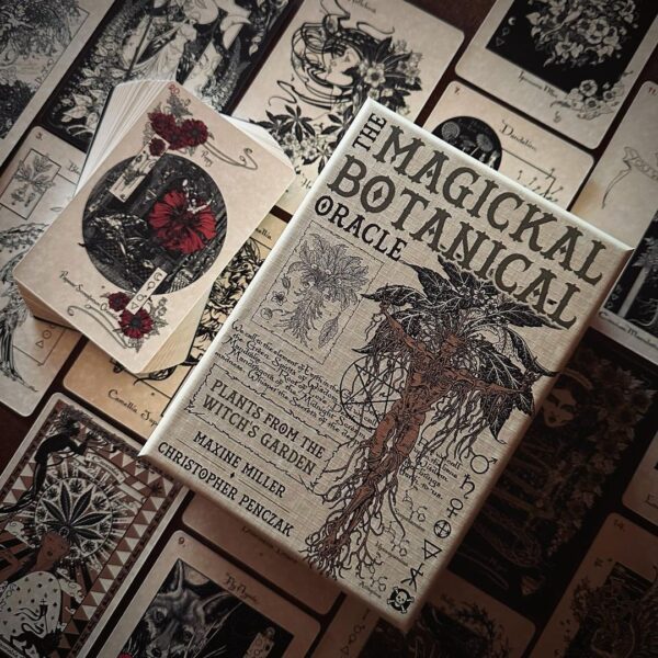 Magickal Botanical Oracle card deck on a background of similar cards