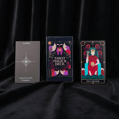 Tarot Magick Deck with guidebook on a white background