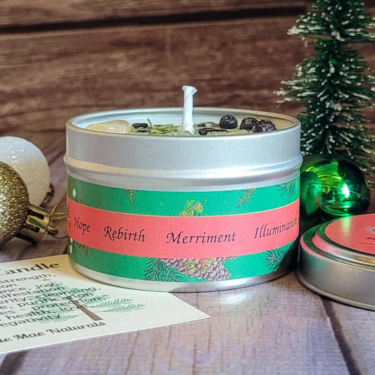 Yule Ritual Candle – Festive Winter Soy Candle for Renewal, Warmth & Winter Solstice Rituals - Lucky Girl Gifts