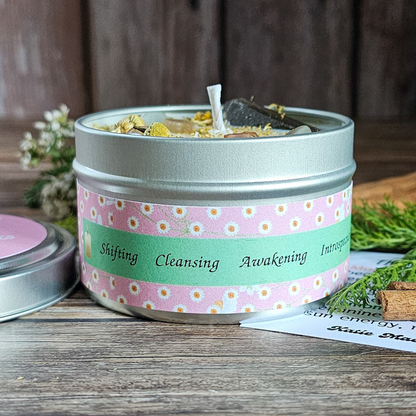 Imbolc Ritual Candle – Cinnamon Spice Soy Candle for Renewal, Cleansing & New Beginnings