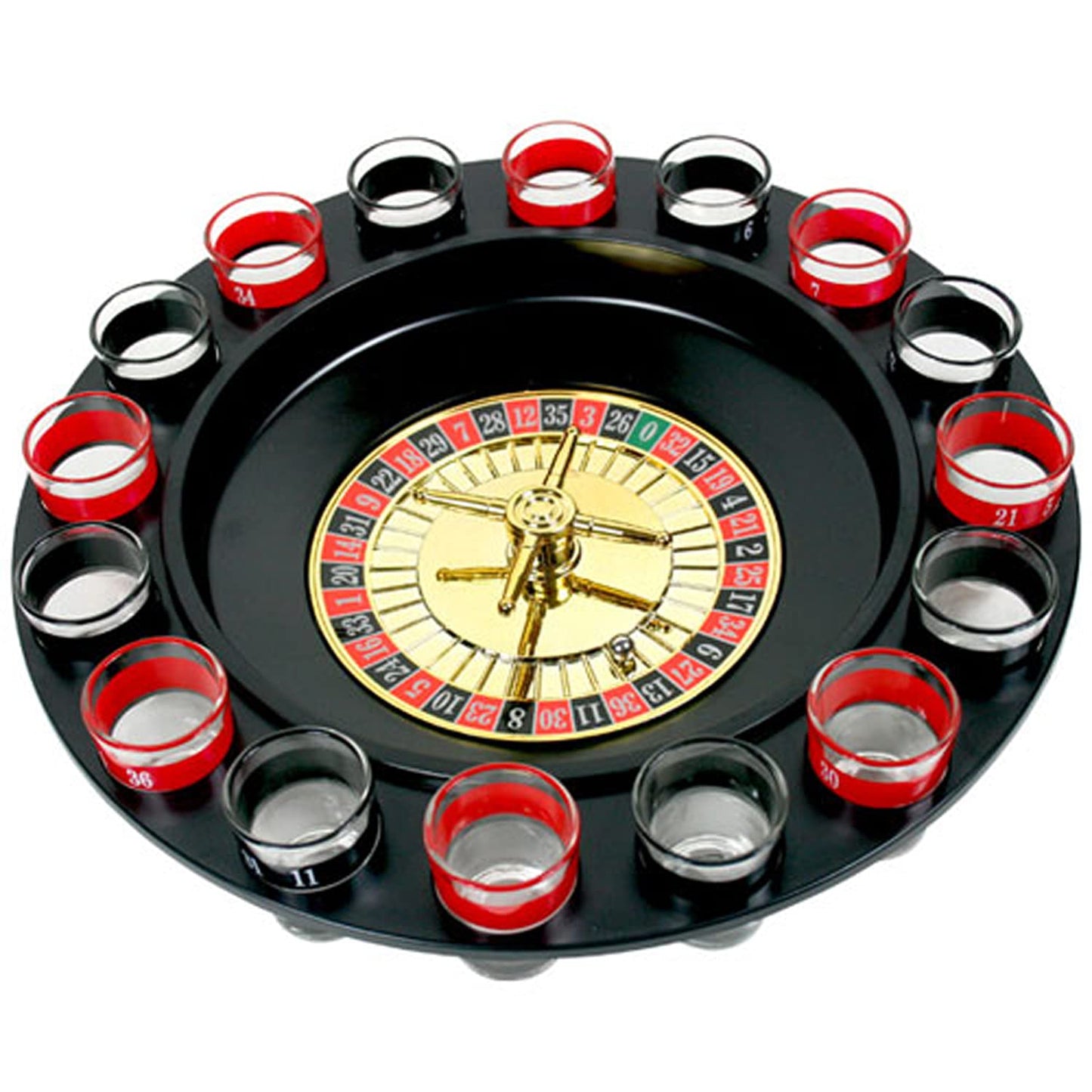 NNEDSZ Wine Game Shot Drinking Roulette Set with Casino Spin Glass Shot Party Bar Game-0