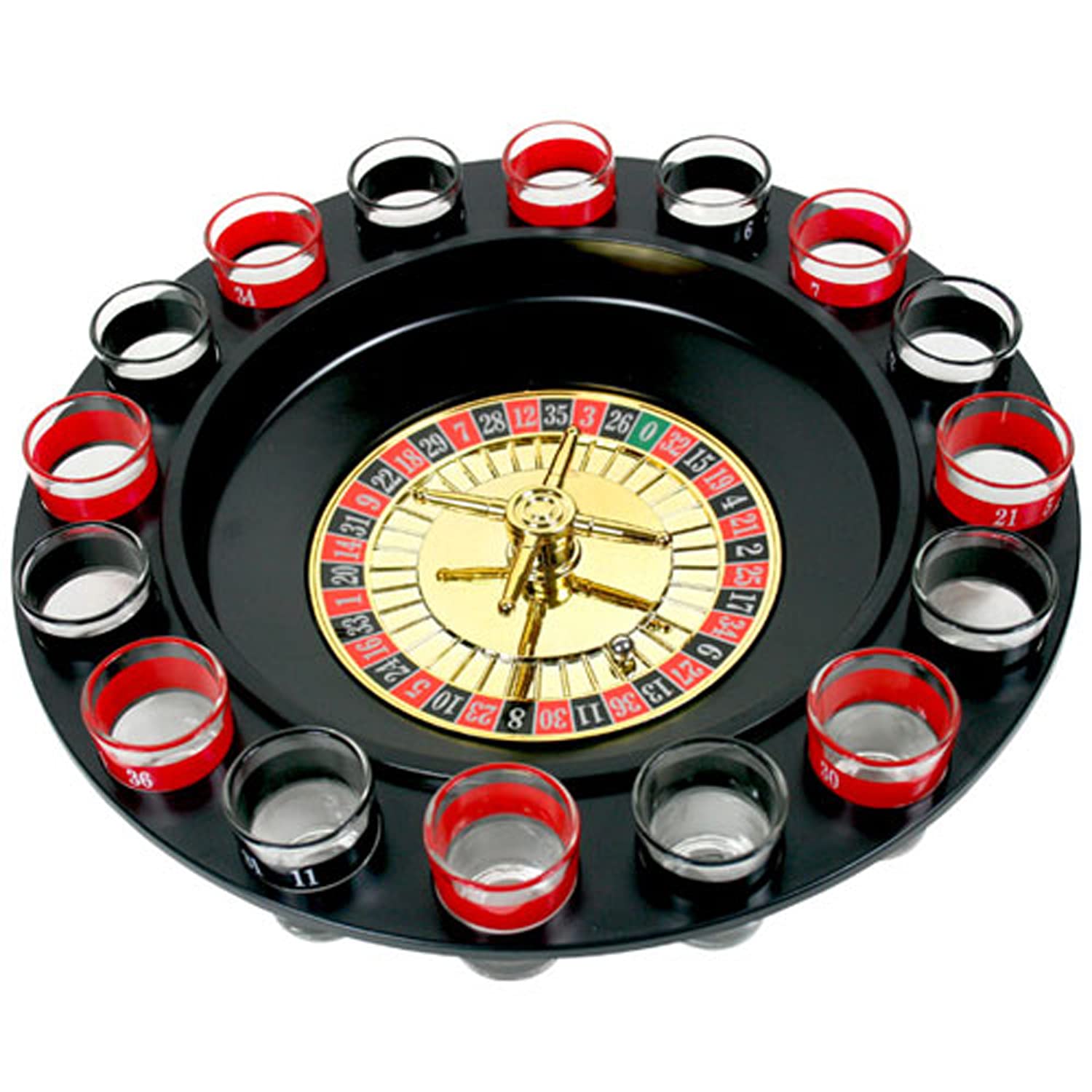 NNEDSZ Wine Game Shot Drinking Roulette Set with Casino Spin Glass Shot Party Bar Game-0