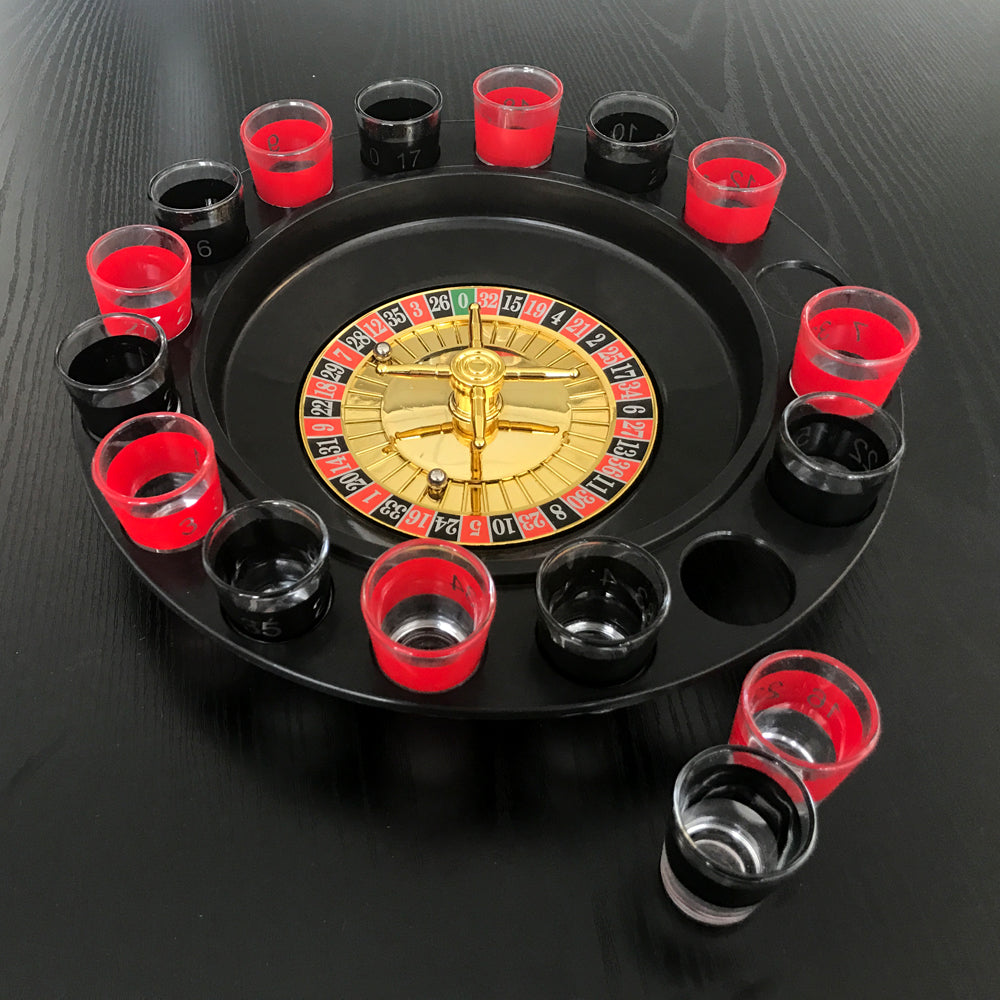 NNEDSZ Wine Game Shot Drinking Roulette Set with Casino Spin Glass Shot Party Bar Game-1
