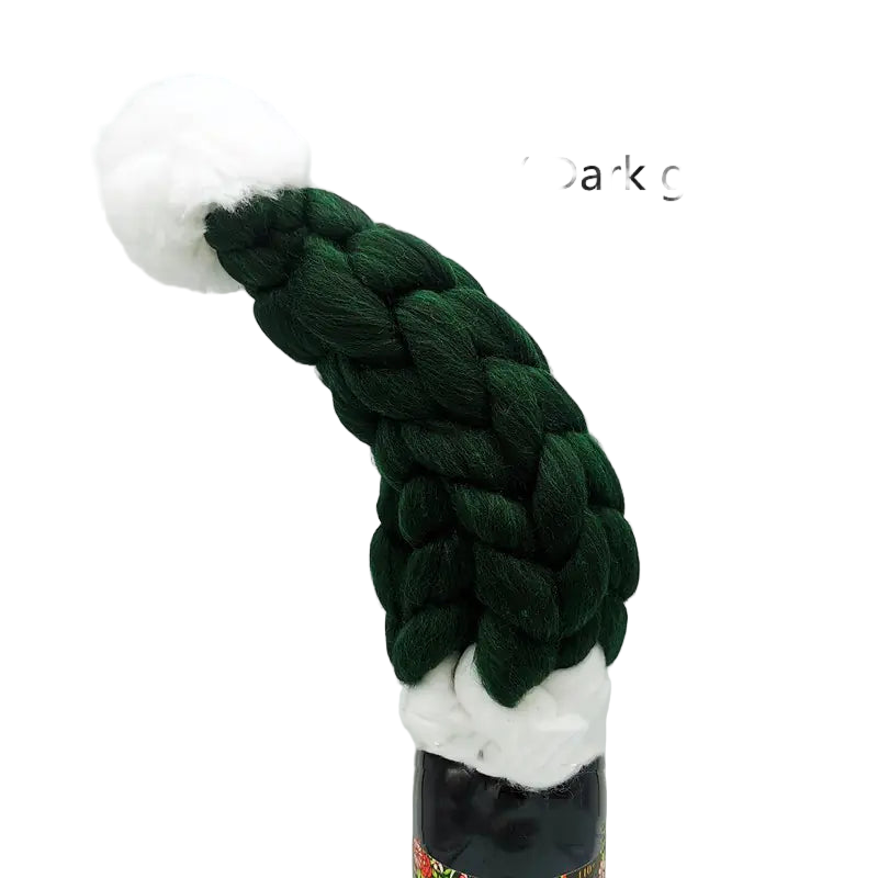 Dark green braided yarn on a white background with text 'Dark green'.