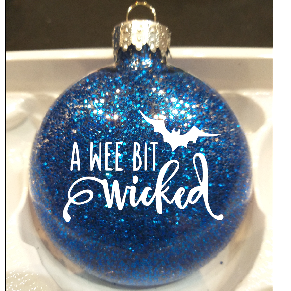 Wee Bit Wicked Glitter Ornament Shatterproof Horror Halloween - Lucky Girl Gifts