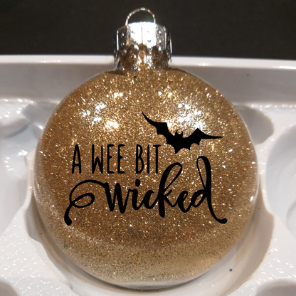Wee Bit Wicked Glitter Ornament Shatterproof Horror Halloween - Lucky Girl Gifts