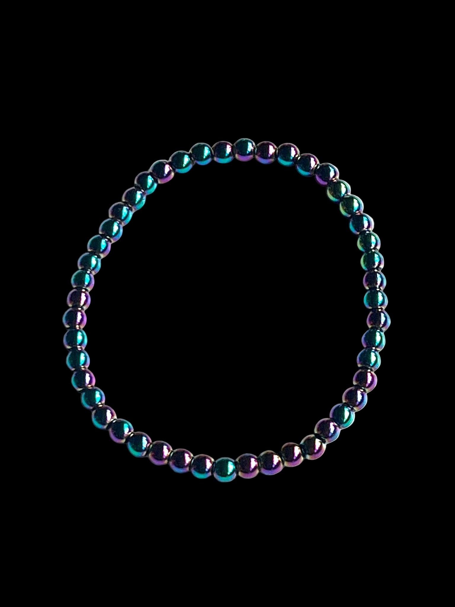 Multicolored beaded bracelet on a white background