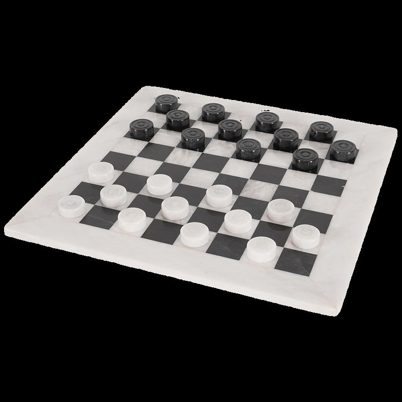 Checkers game set on a white background