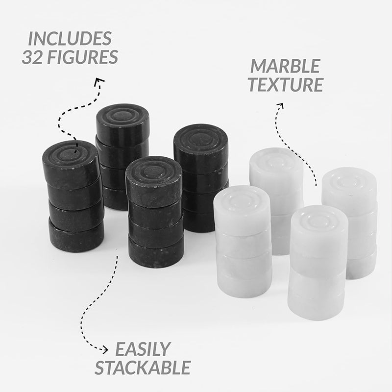 Black and white cylindrical figures with text indicating features on a white background