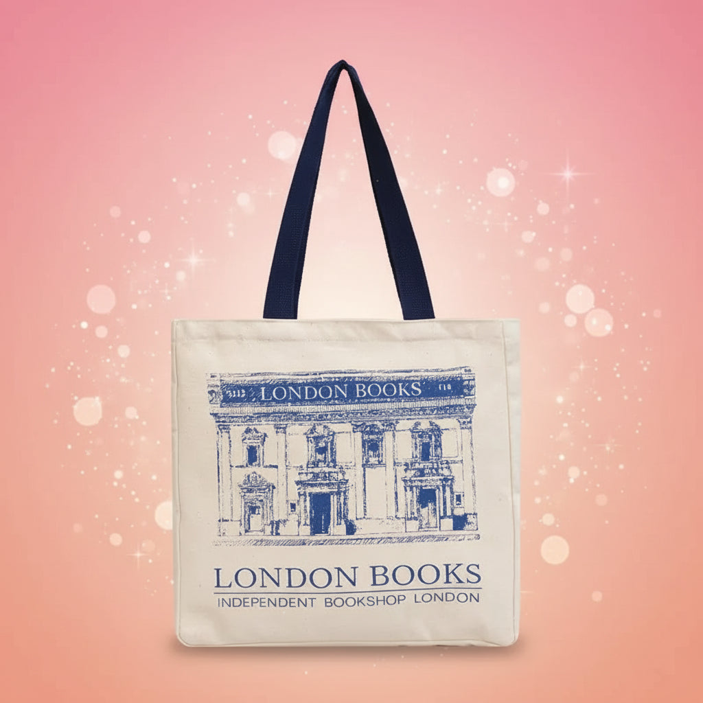 Tote bag with 'London Books' design on a white background