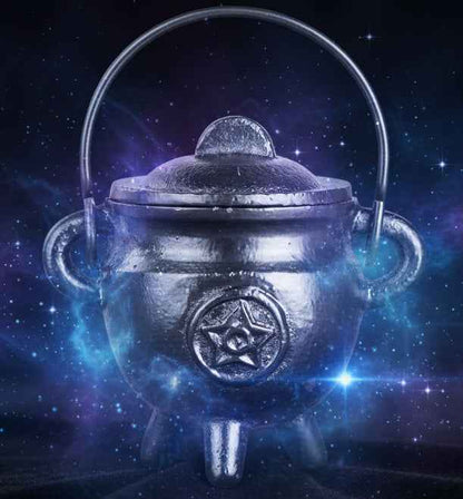 Money Cauldron Candle Malachite Crystals