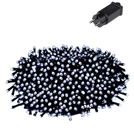String of lights with a plug on a dark background