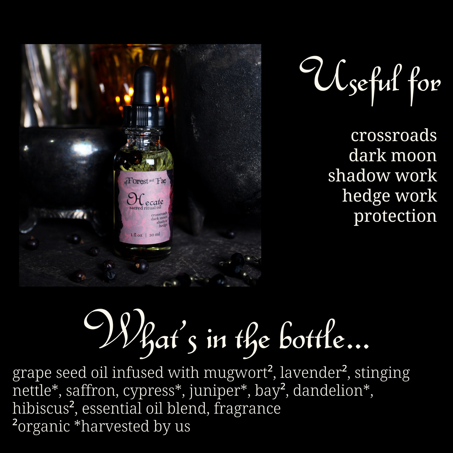 Hecate Ritual Oil for Sacred Altar and Spell Work - Lucky Girl Gifts
