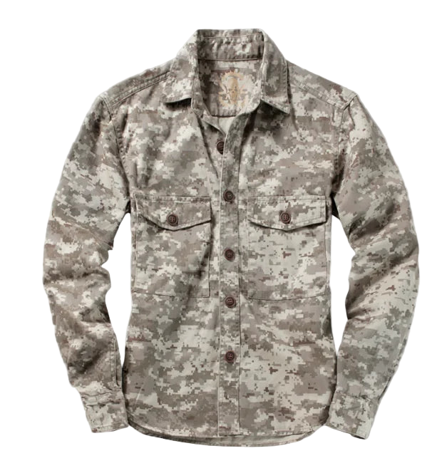 Camouflage shirt on a gray background