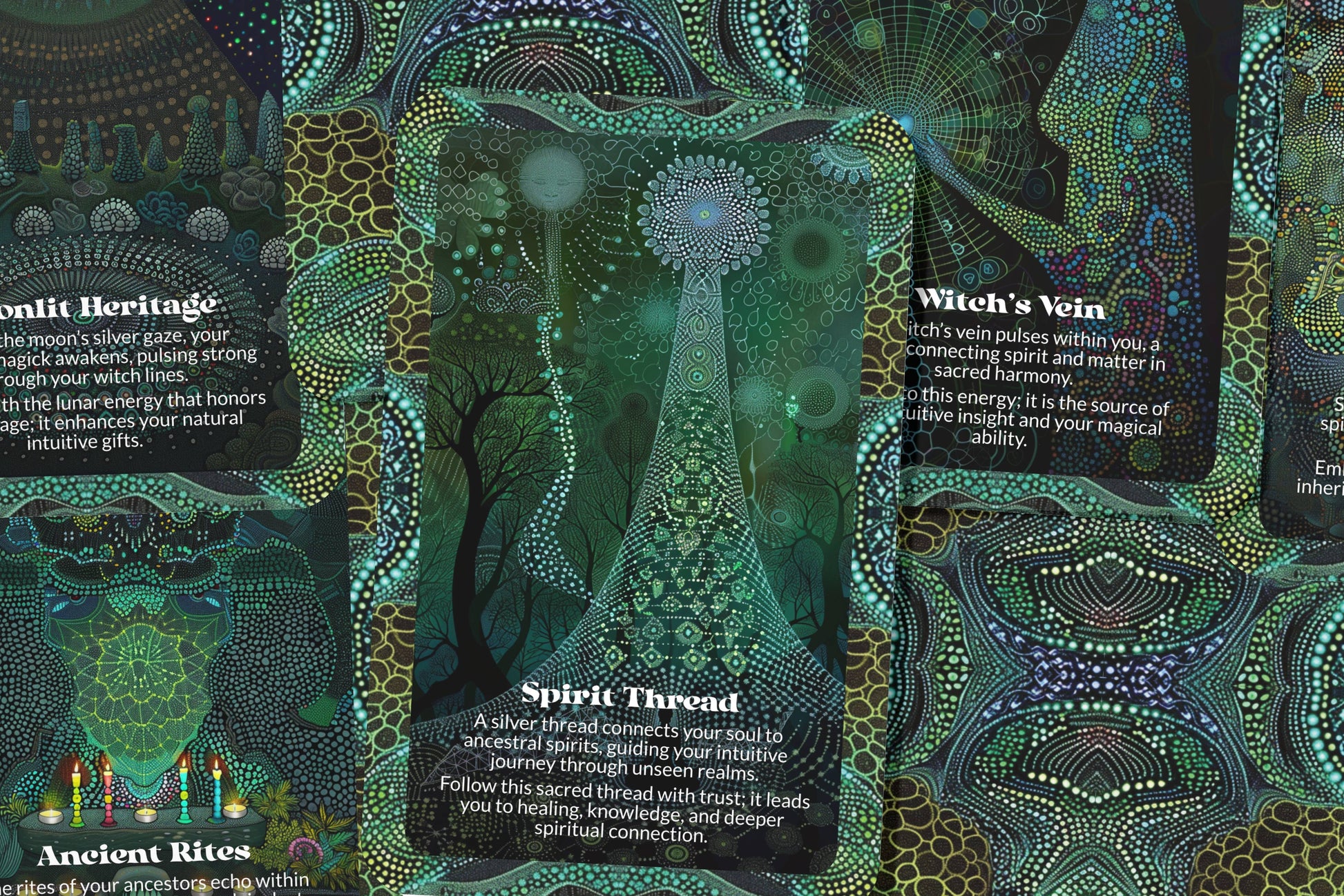 Witch Lines Ancestral Magick Oracle Deck for Intuitive Guidance - Lucky Girl Gifts