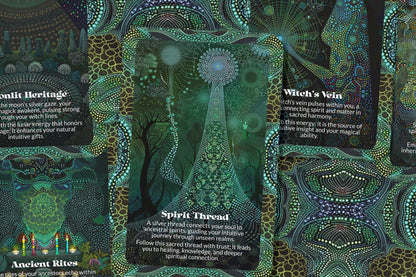 Witch Lines Ancestral Magick Oracle Deck for Intuitive Guidance - Lucky Girl Gifts