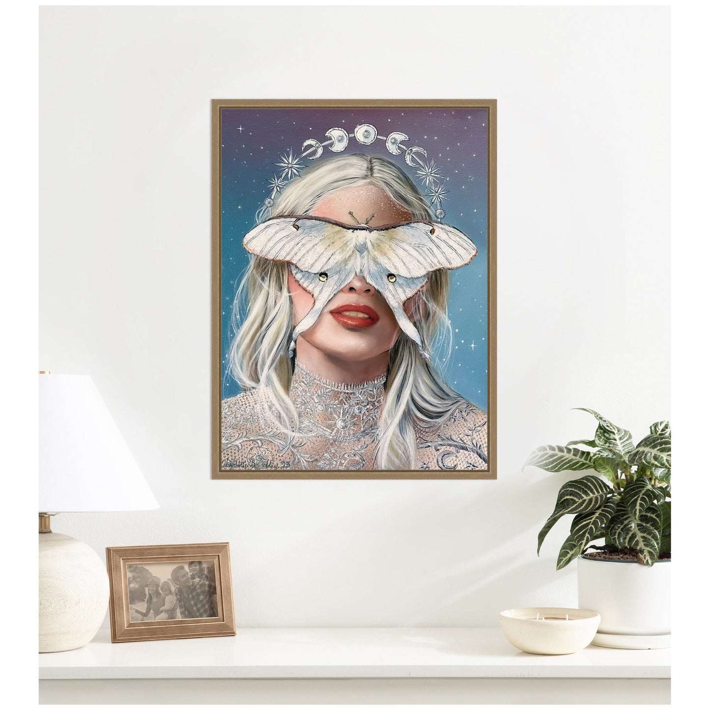 Moon Witch by Charlotte Brindley Framed Canvas Wall Art Print