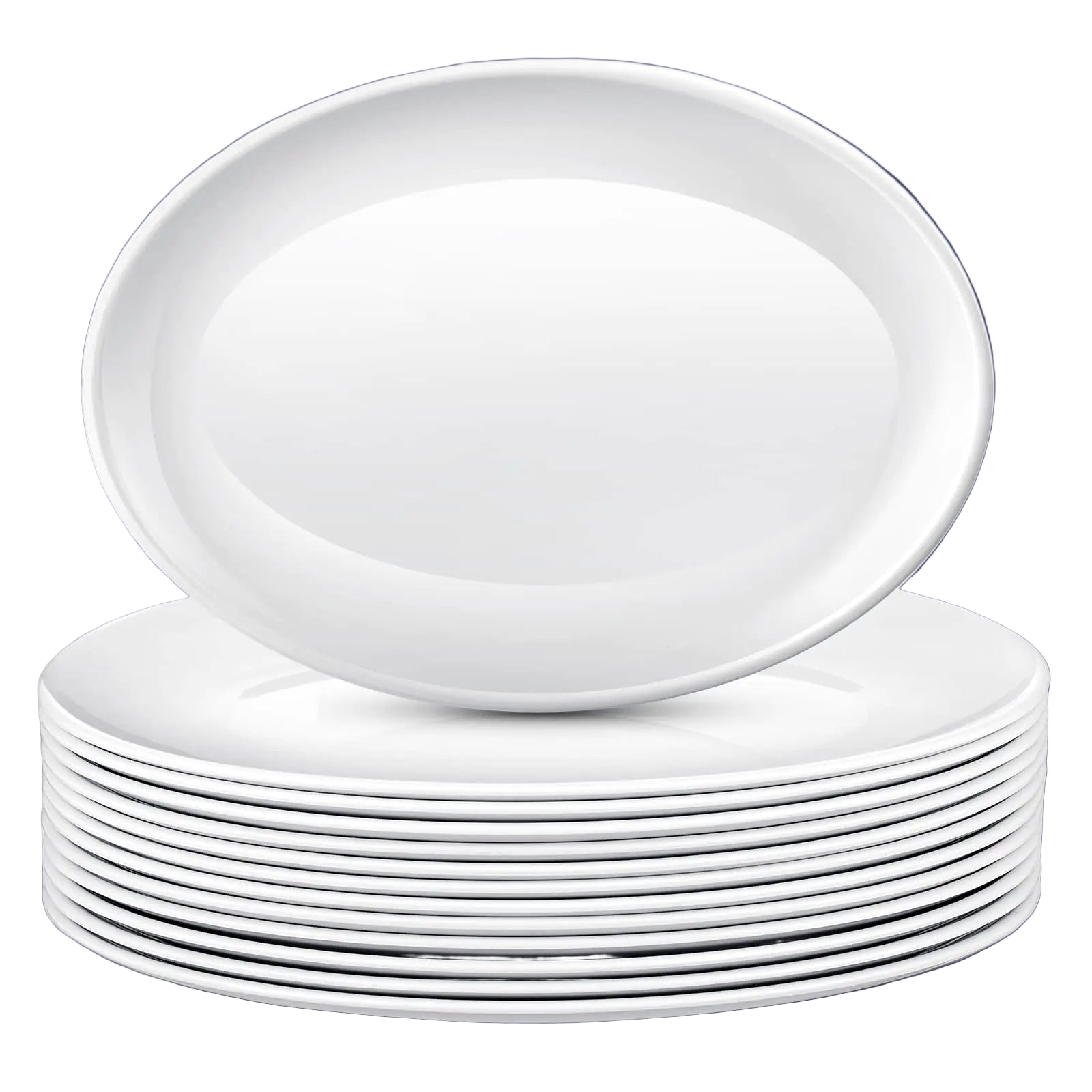 Set of white ceramic bowls on a white background