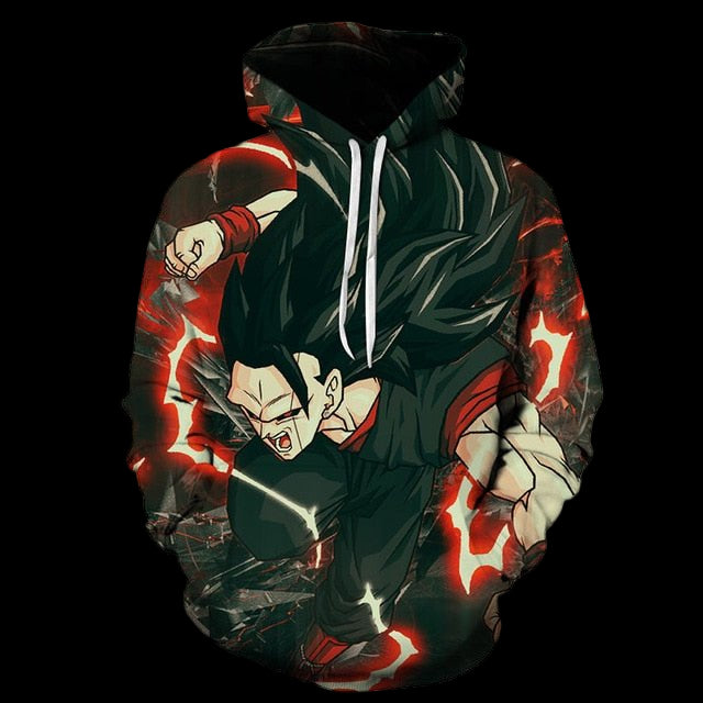 Hoodie with anime character design on a white background