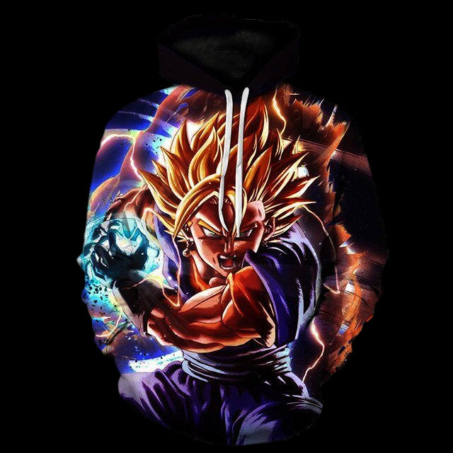 Hoodie with a character design on a white background