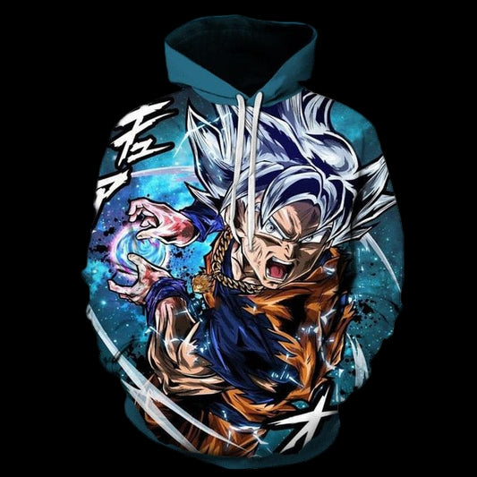 Hoodie with a character design on a white background