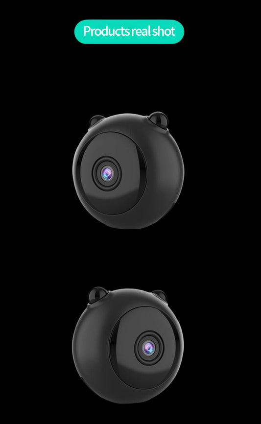Two black camera devices with bear-like design on a white background