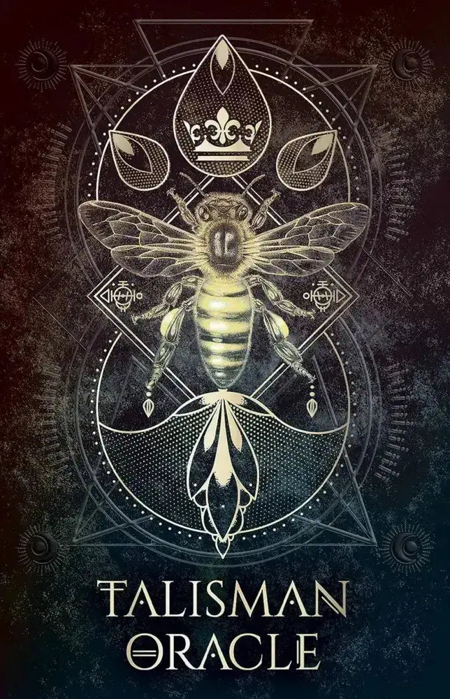 Talisman Oracle card with a bee design on a dark background