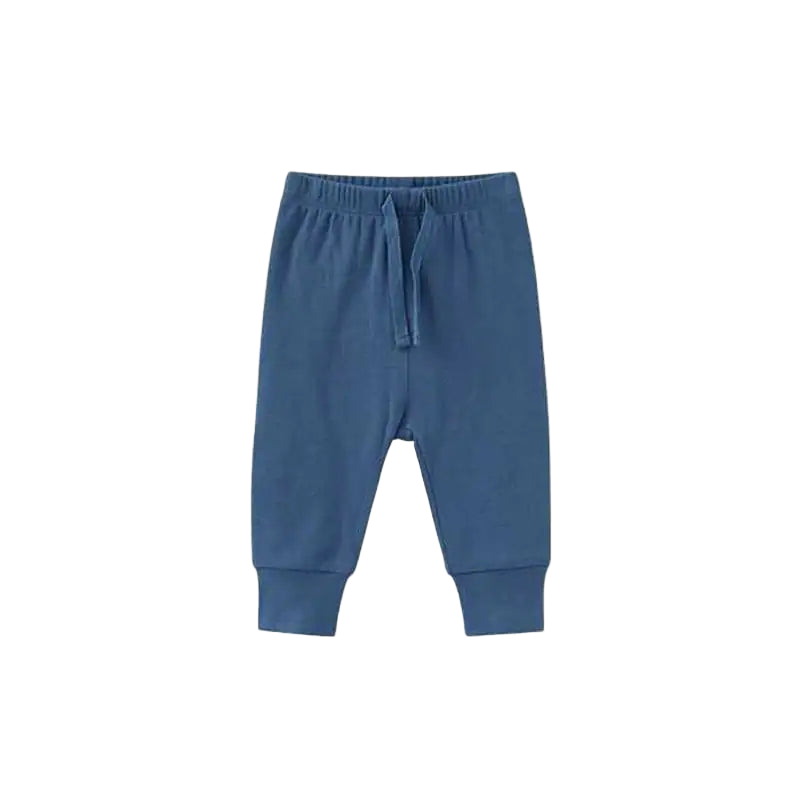 Blue baby pants on a white background