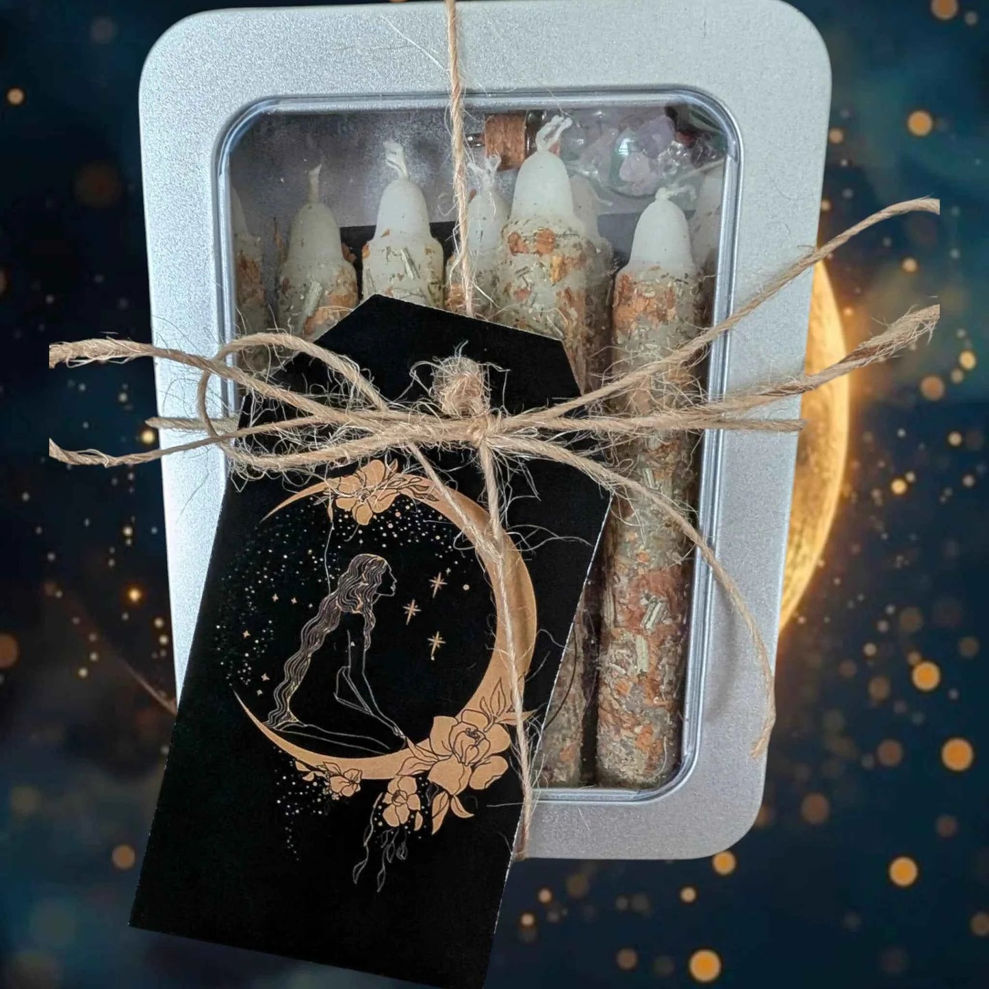 Magic Wish Spell Candles – Pack of 8 | Handcrafted Beeswax: White 8 Tin Pack