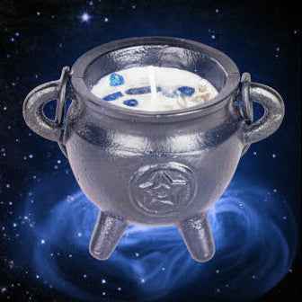 Wisdom Cauldron Candle Lapis Lazuli Crystals