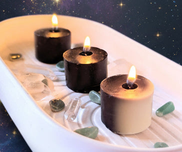 Moon Phase Tealight Candles in Black & White for Celestial Decor - Lucky Girl Gifts
