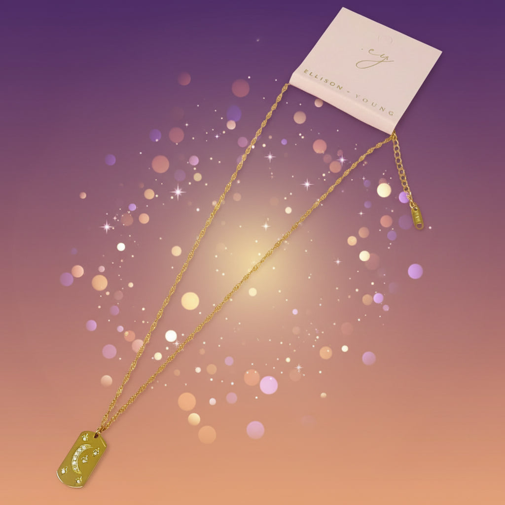 Necklace with a pendant on a pink background