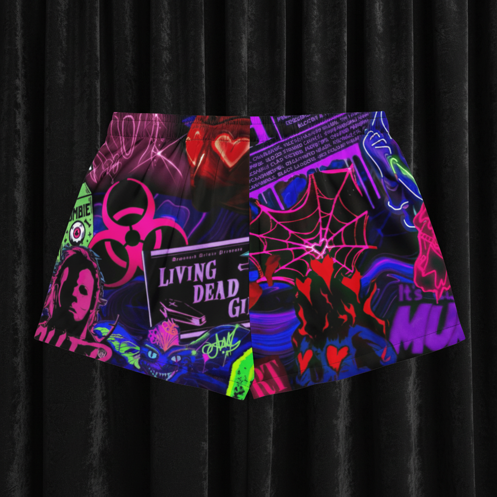 Skirt with colorful graphic design on a transparent background